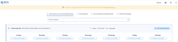 Bepaal uw beschikbaarheden voor Videoconsultaties 