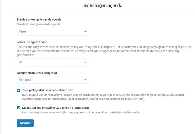 De standaard kalenderweergave configureren 1