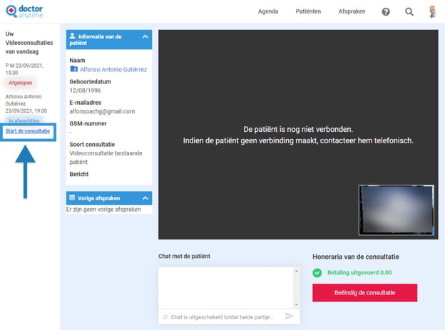 Hoe start ik een Videoconsultatie? 4