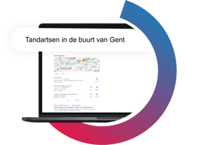 Zoekopdracht naar een tandarts in de buurt van Gent op de zoekmachine