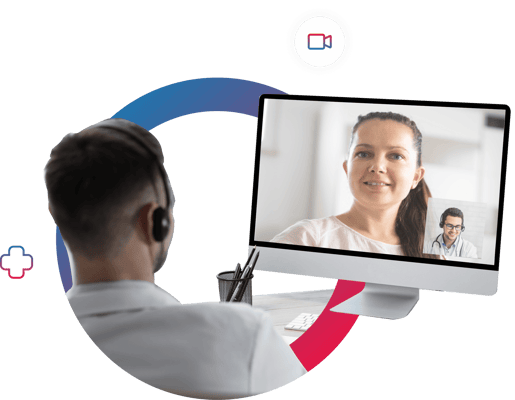 Patient et médecin dans une consultation médicale en ligne via la Vidéo Consultation de Doctoranytime