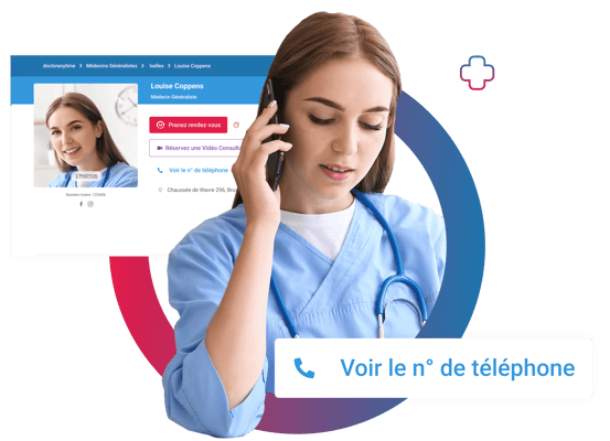 Médecin parlant au téléphone par internet sur la plateforme Doctoranytime