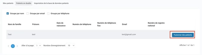 Sauvegarde patients en double